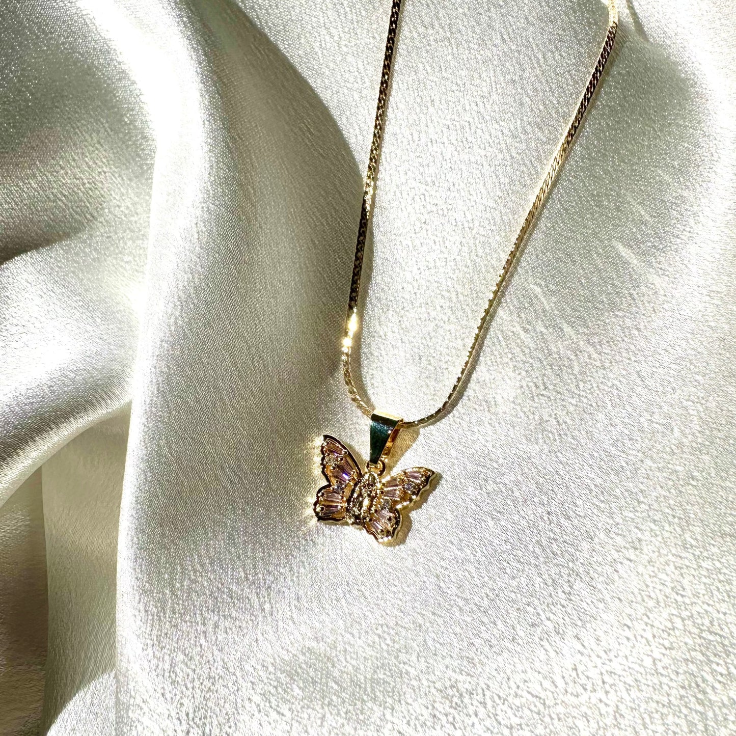 Virgencita butterfly necklace